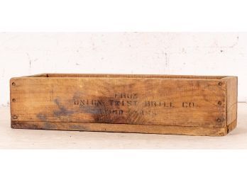 Union Twist Drill Co. Wooden Crate