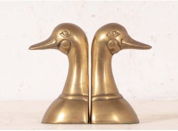 Brass Duck Form Bookends