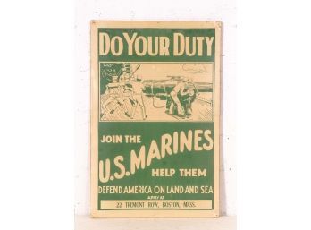 Vintage Marines Recruitment Poster