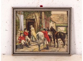Framed Colonial Print With Cutout