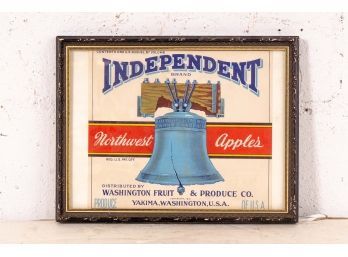 Framed Vintage Advertisement Independent Brand Northwest Apples