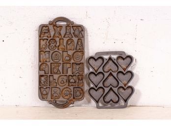 Pair Of Cast Iron Food Molds