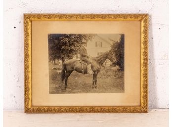 Antique Photograph Man On A Horse