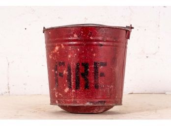 Red-painted Metal Fire Bucket