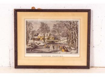 Currier & Ives 'Winter Pastime' Print