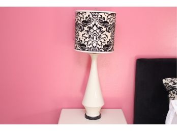 Modern Lamp With Black And White Damask Shade