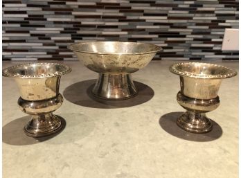 Lot Of 3 Weighted Empire And Gorham Sterling Deco