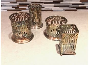 VINTAGE / ANTIQUE Silverplated APOLLO E.P.N.S. BERNARD RICE'S SONS - Glass Holders