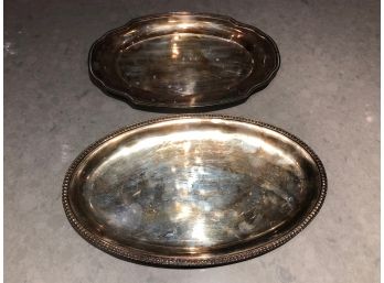 Two Oval Trays Marked EPNS