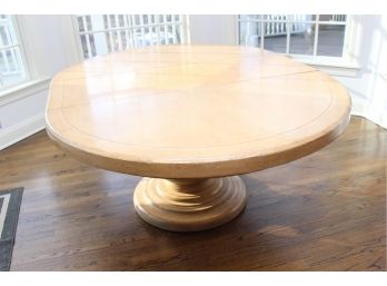 Distressed Custom Table With Two Leaves By Chicago Merchandise Mart