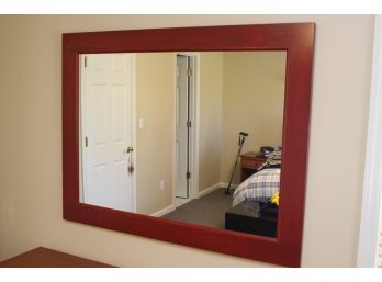 Large Cherry Colored Wood Mirror