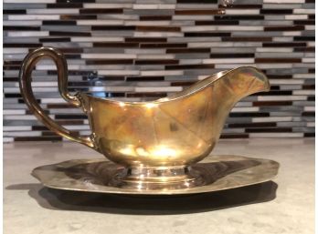 Gravy Boat And Tray Marked International Sterling