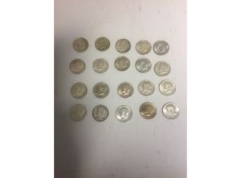 20 1964 Kennedy Half Dollars . 3-4 AU