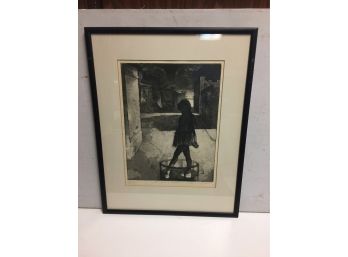 Homage To Degas   Signed  Etching By Chaim Koppelman .