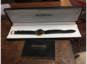 Movado Mans Wrist  Watch Gold Filled . In The Box