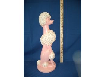 Mid Century Modern Royal Haeger Pink Pottery Poodle 18&12'