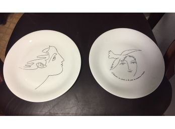 Pr Picasso Plates France . Limoges Signed Picasso On Reverse