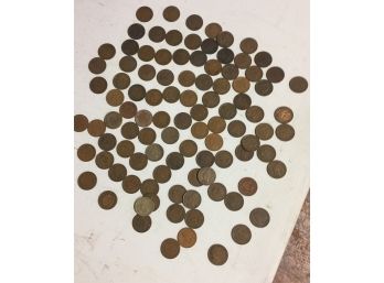 100 American Indian Head Pennies  Good Condition