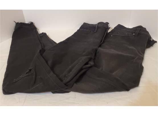 Two Pairs Of Misses Size 29 Black Denim Jeans - William Rast & Design Lab