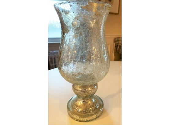 Single Silver Leaf Glass Flower Vase