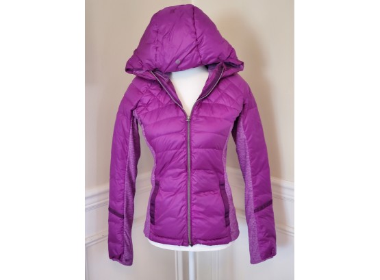 Lululemon Ladies Lightweight Purple Down Quilted Jacket Size 2 Or 4