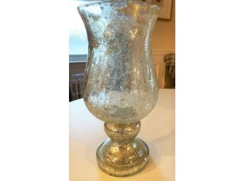 Single Silver Leaf Glass Flower Vase