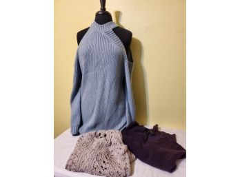 Ladies Sweater Lot - Including Purple Cashmere, TOBI & Free People - Size Medium