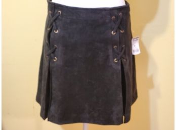 Ladies Faux Black Suede Skirt - New With Tags - Size Medium