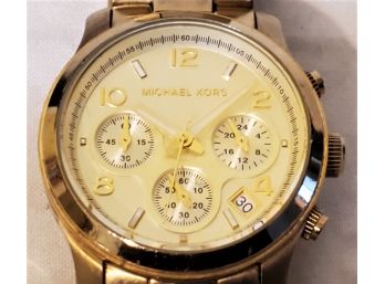 Michael Kors Mid-Size Runway MK5055 Wrist Watch For Women W/three Sub Dials