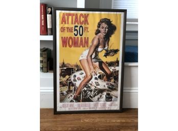 Large Retro Attack Of The 50 Foot Woman Framed Poster