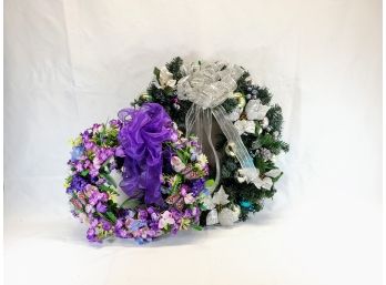 Set Of Spring And Winter Wreaths