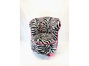 Zebra Print With Pink Accent - Kids Chair