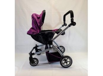 Baby Doll Black And Purple Double Stroller With Adjustable Handle And Under-carriage Storage Compartment