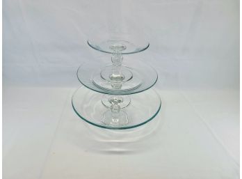 3 Tier Glass Dish Serving Display - BRAND NEW
