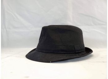 Fedora Style Black Canvas Hat