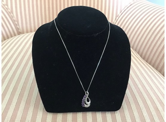 Sterling Silver And Amethyst Necklace
