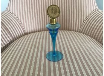 Vintage Seafoam Blue Glass Perfume Bottle