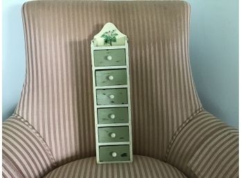 Shabby Chic Six Drawer Wall Shelf With Floral And Bee Design
