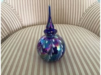 Contemporary Crystal Perfume Bottle In Iridescent Purples