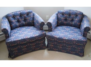 Pair Of Golf Themed Club Chairs