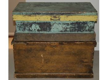 Two Antique Wooden Chests