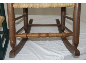 Two Rocking Chairs- Childs And Ladderback