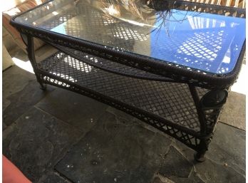 Wicker Coffee Table With Glass Top