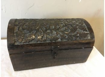 Tabletop Carved Wood Storage Box