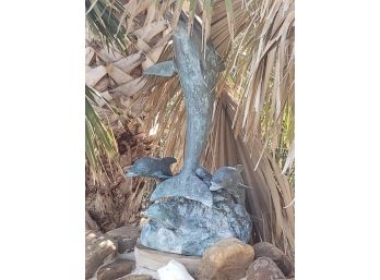 Bronze Dolphin Outdoor  Statue 18 Diameter X 40h