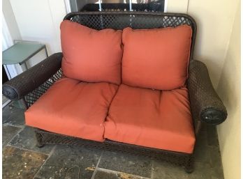 Wicker Love Seat With Cushions
