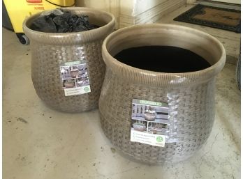 Pair Of Durable 16 Inch Planters 14 High