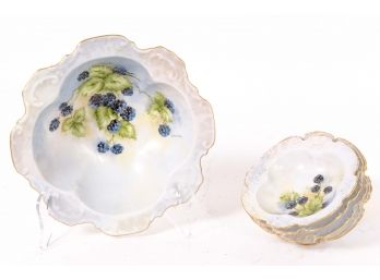 Hand-painted Berry Motif Bowls