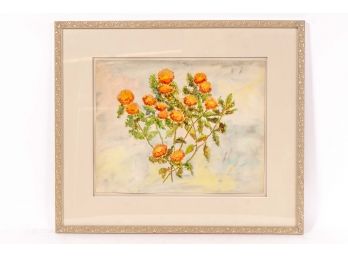Clare Welch Watercolor Of Marigolds