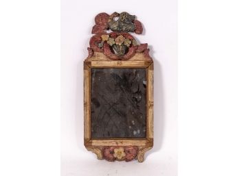 Antique Mirror With Carved Wood Frame